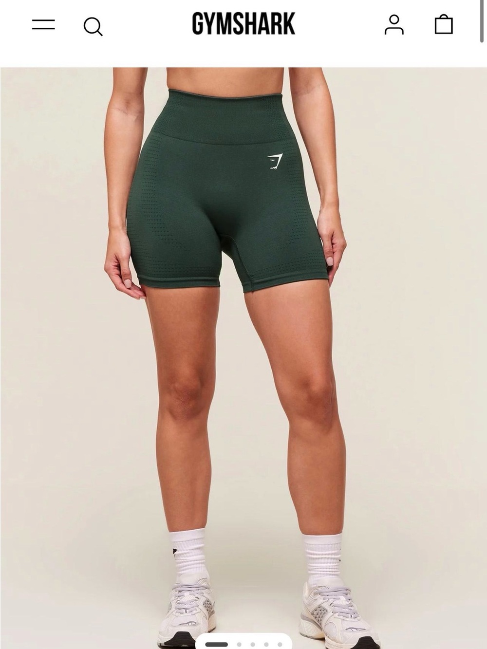 Gymshark Dark Green High-Waisted Seamless Bike Shorts